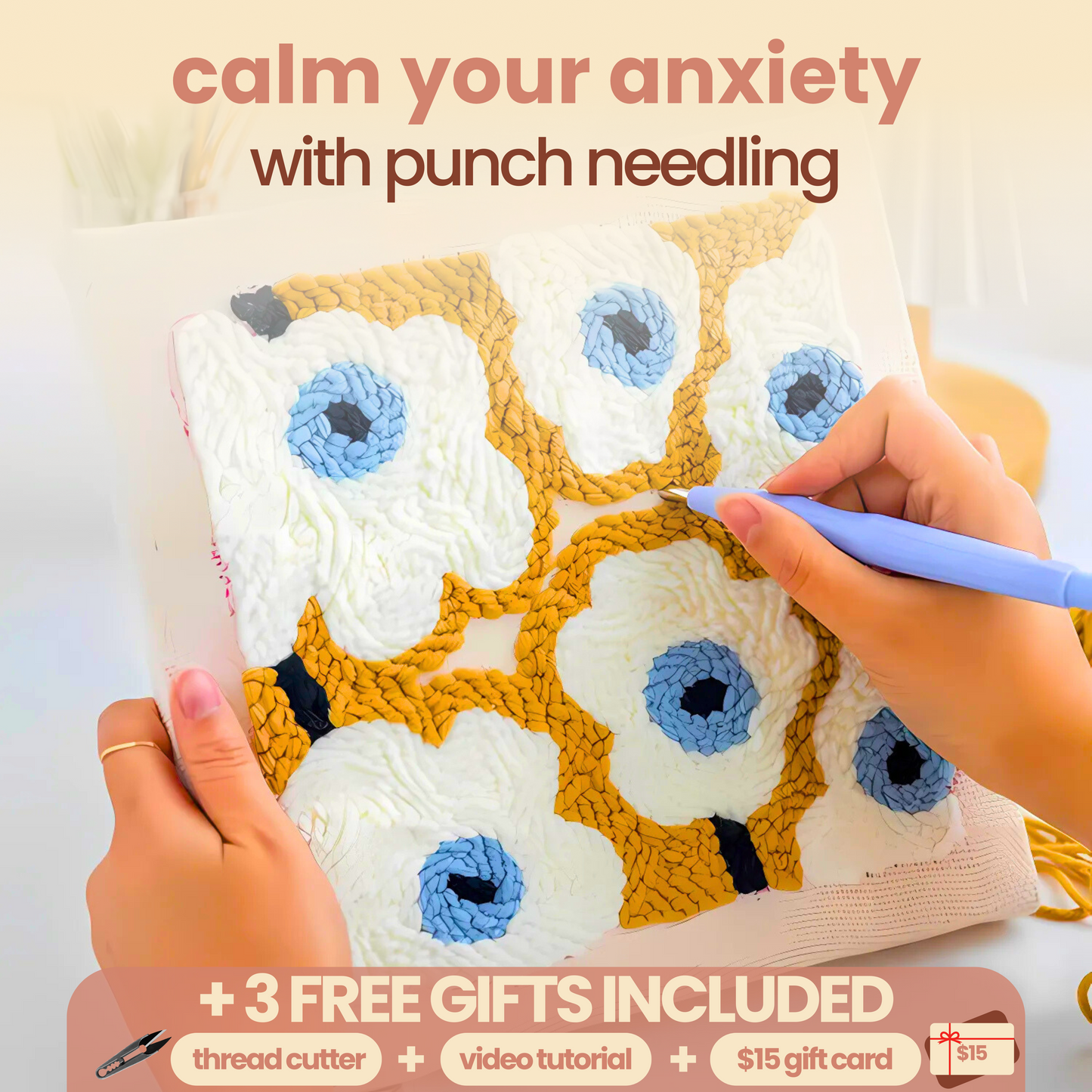 CalmKnit™ complete punch needle kit